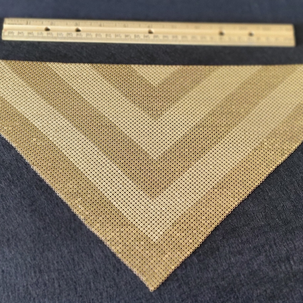 Vintage Whiting & Davis Gold Tone Metalic Mesh Bib Necklace
